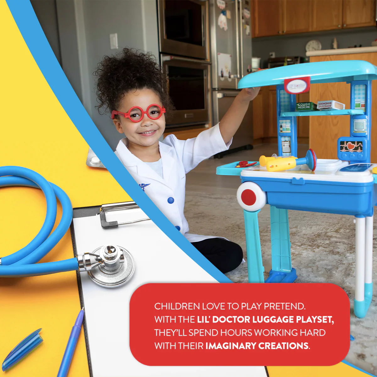 Lil’ Doctor Suitcase Playset – 23 Piece Kids Medical Role-Play Kit - Image 4