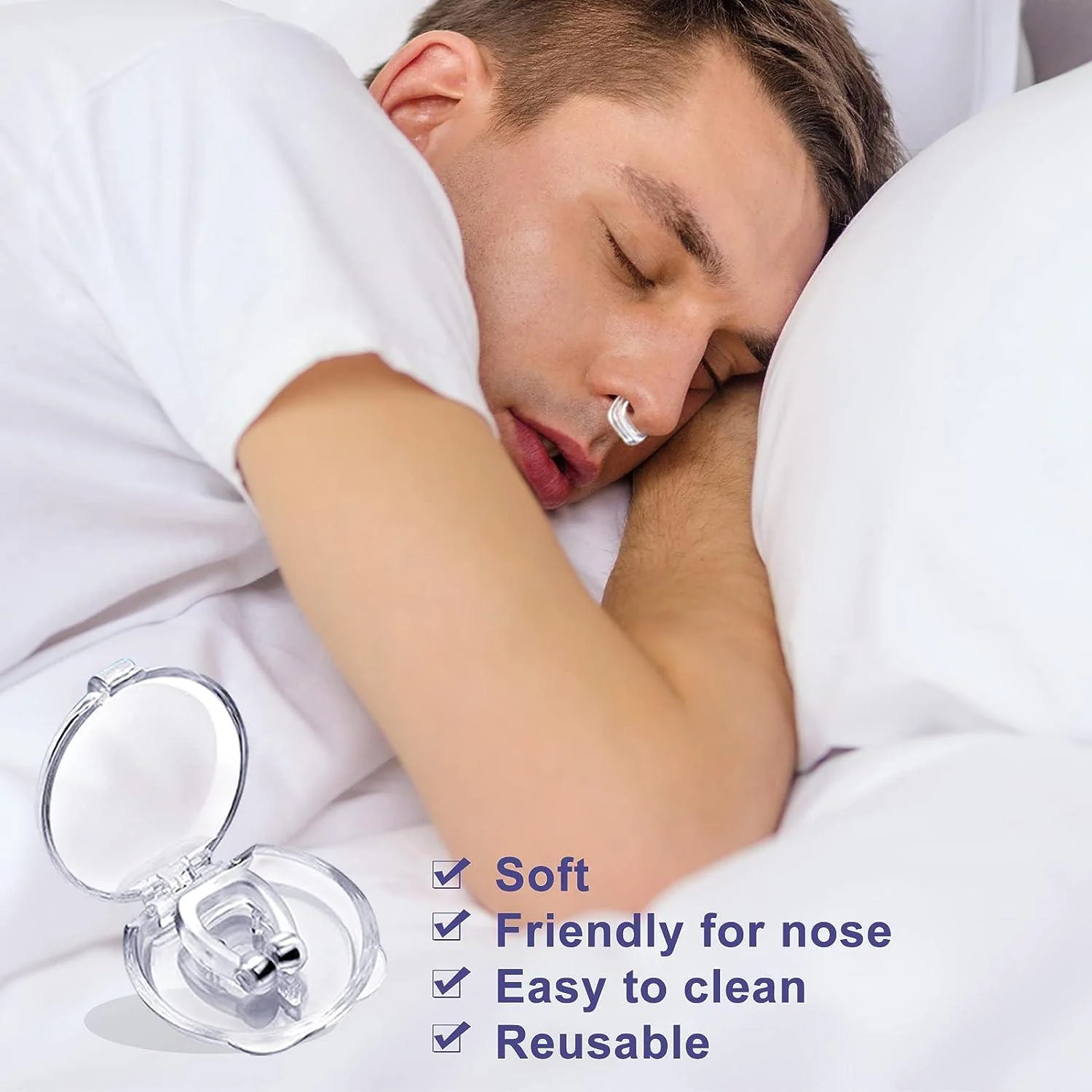 Magnetic Anti-Snore Nose Clip – Reusable Silicone Nasal Dilator - Image 2