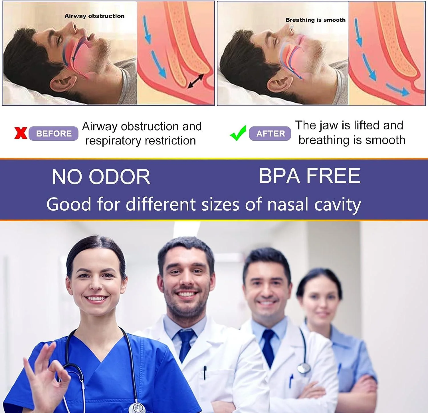 Magnetic Anti-Snore Nose Clip – Reusable Silicone Nasal Dilator - Image 4
