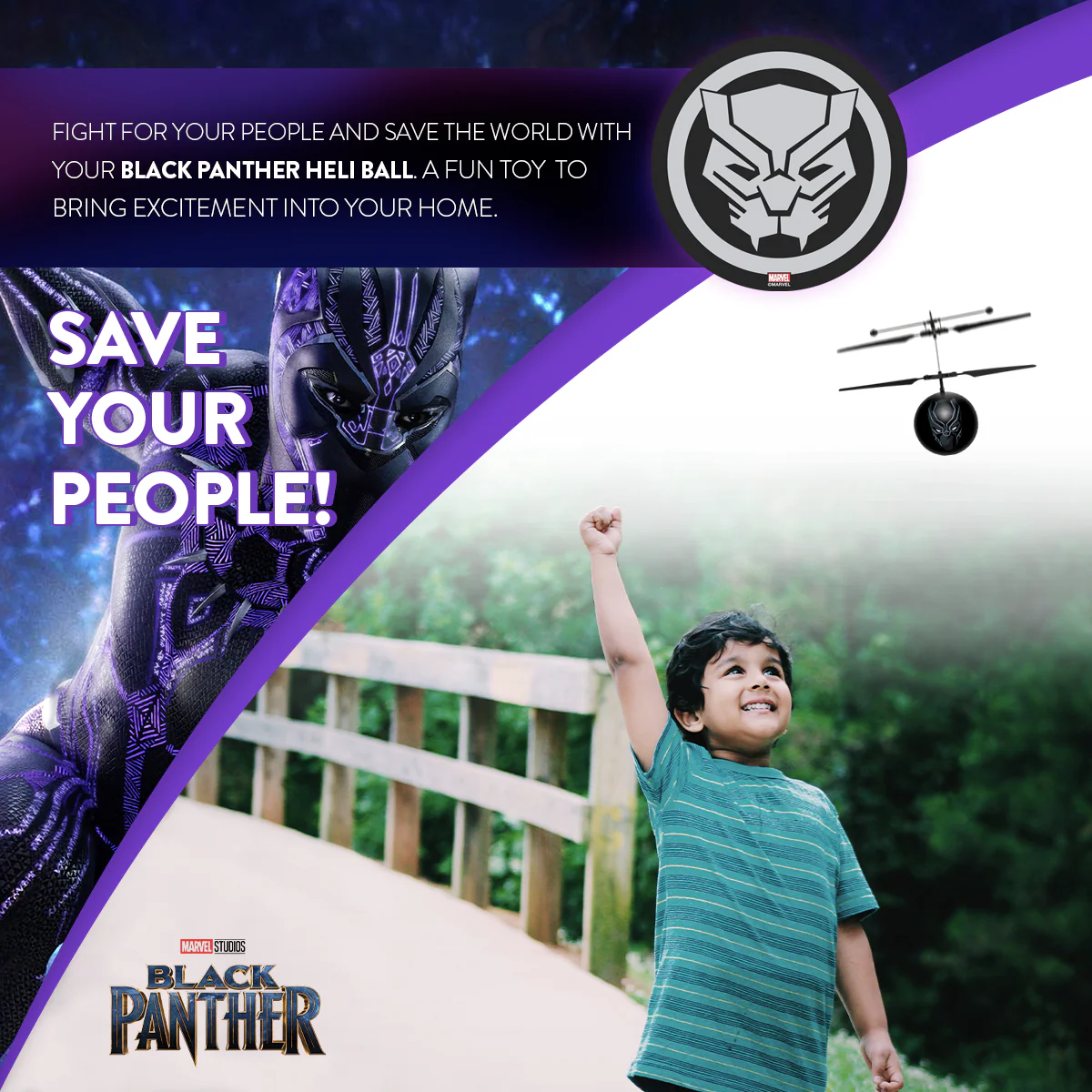 Marvel Avengers Black Panther IR UFO Ball Helicopter - Image 5