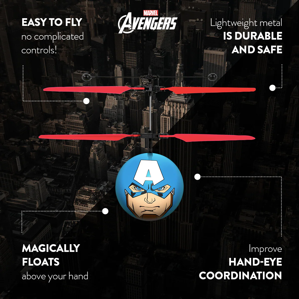 Marvel Avengers Captain America IR UFO Ball Helicopter