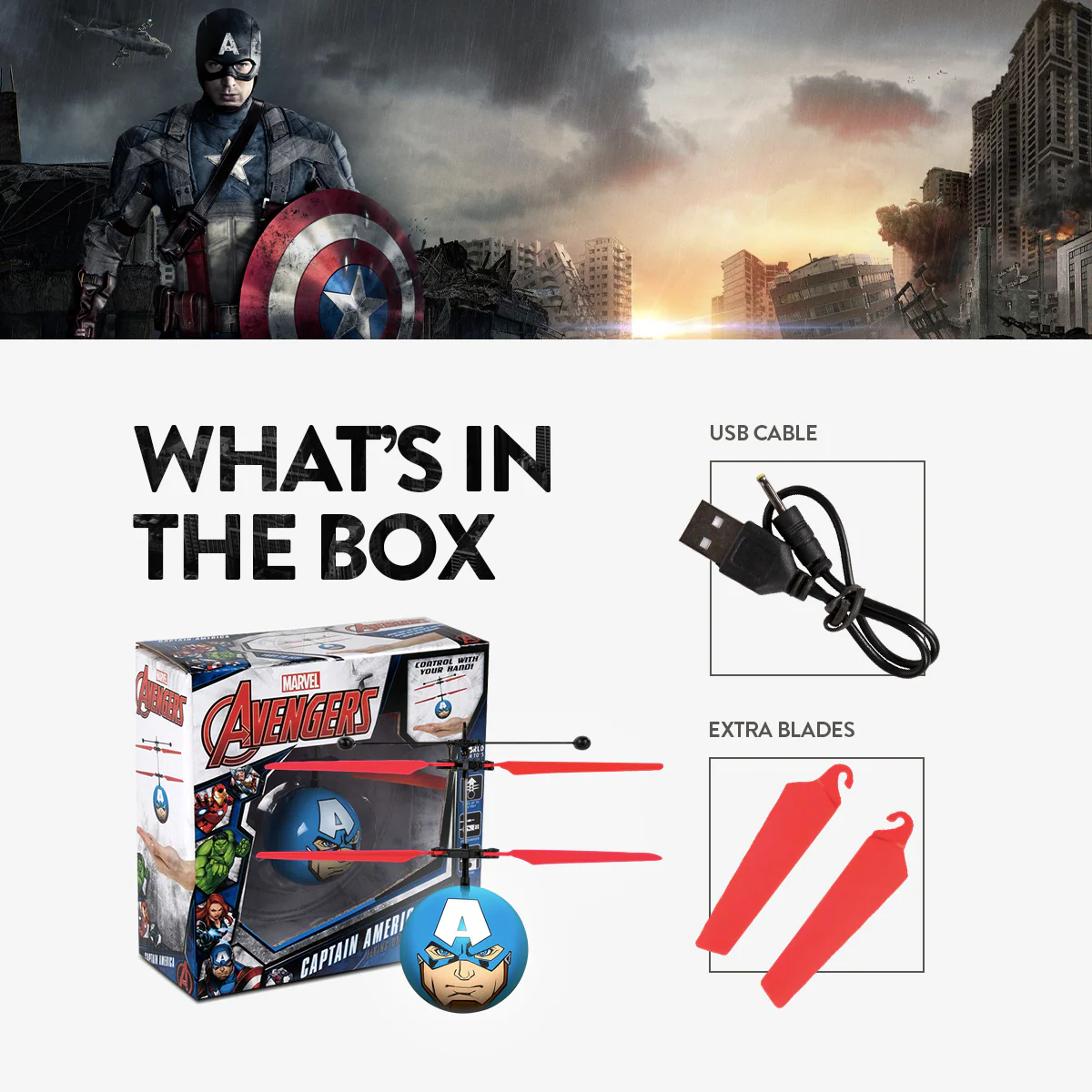Marvel Avengers Captain America IR UFO Ball Helicopter - Image 3