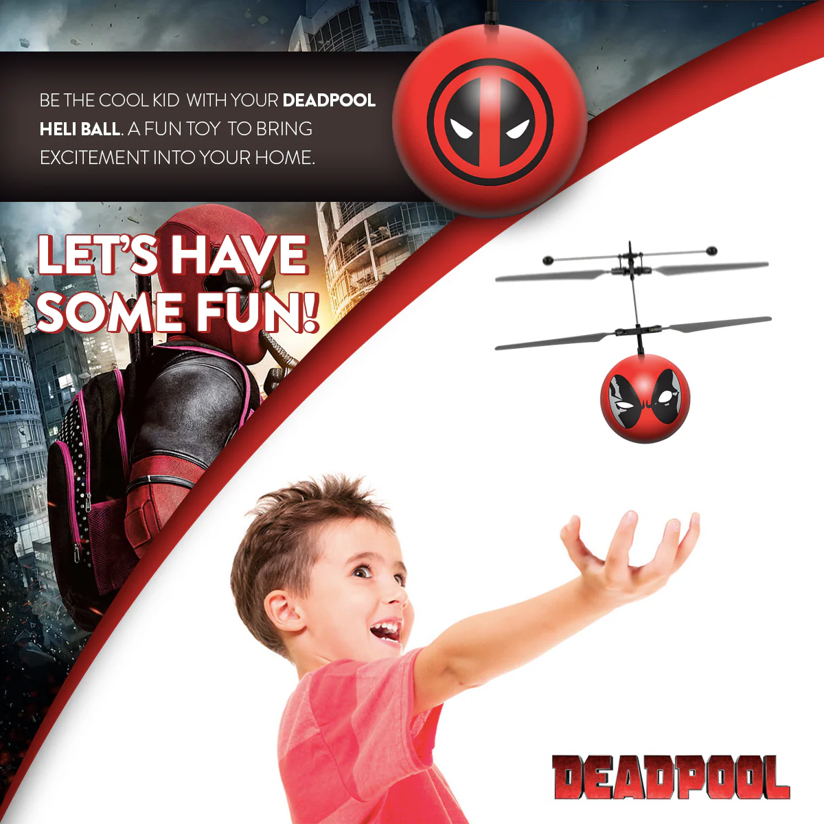 Marvel X-Men Deadpool IR UFO Ball Helicopter - Image 5