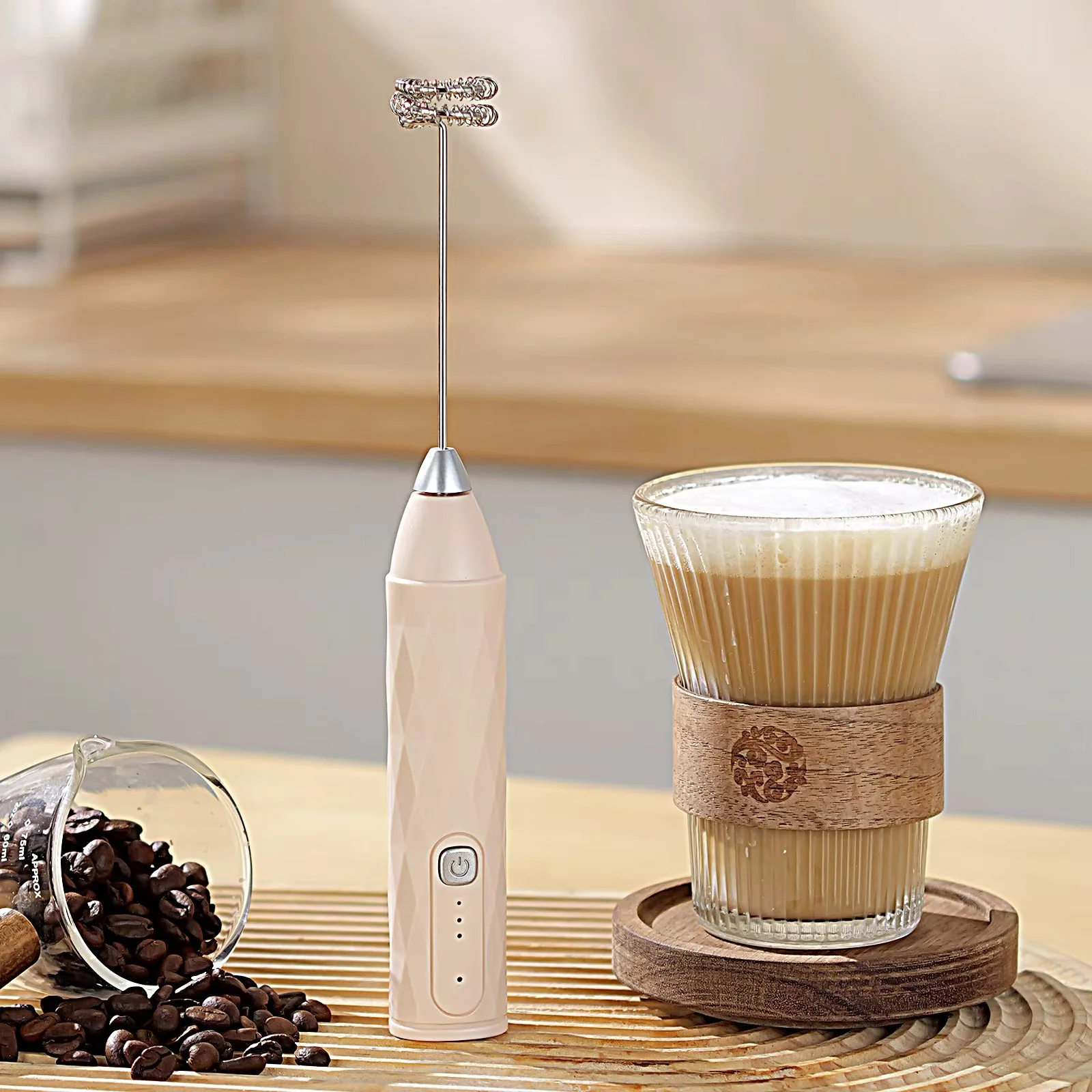 Mini Electric Handheld Milk Frother – USB Rechargeable Coffee, Latte & Cocktail Mixer - Image 2