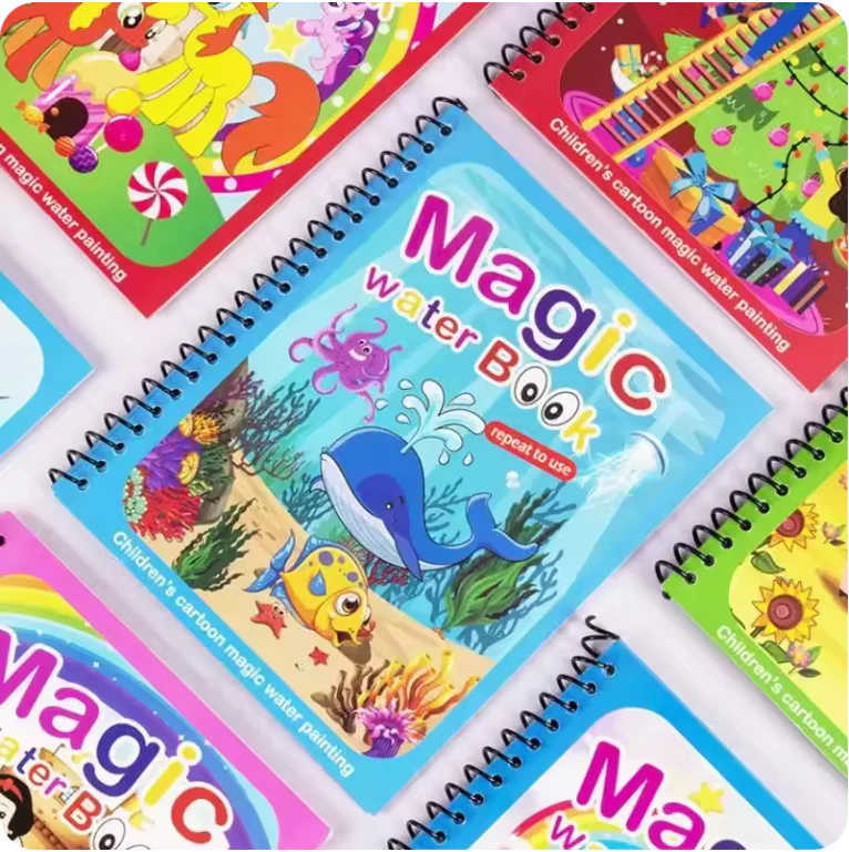 Montessori Magic Water Drawing Book – Reusable Sensory Coloring Activity