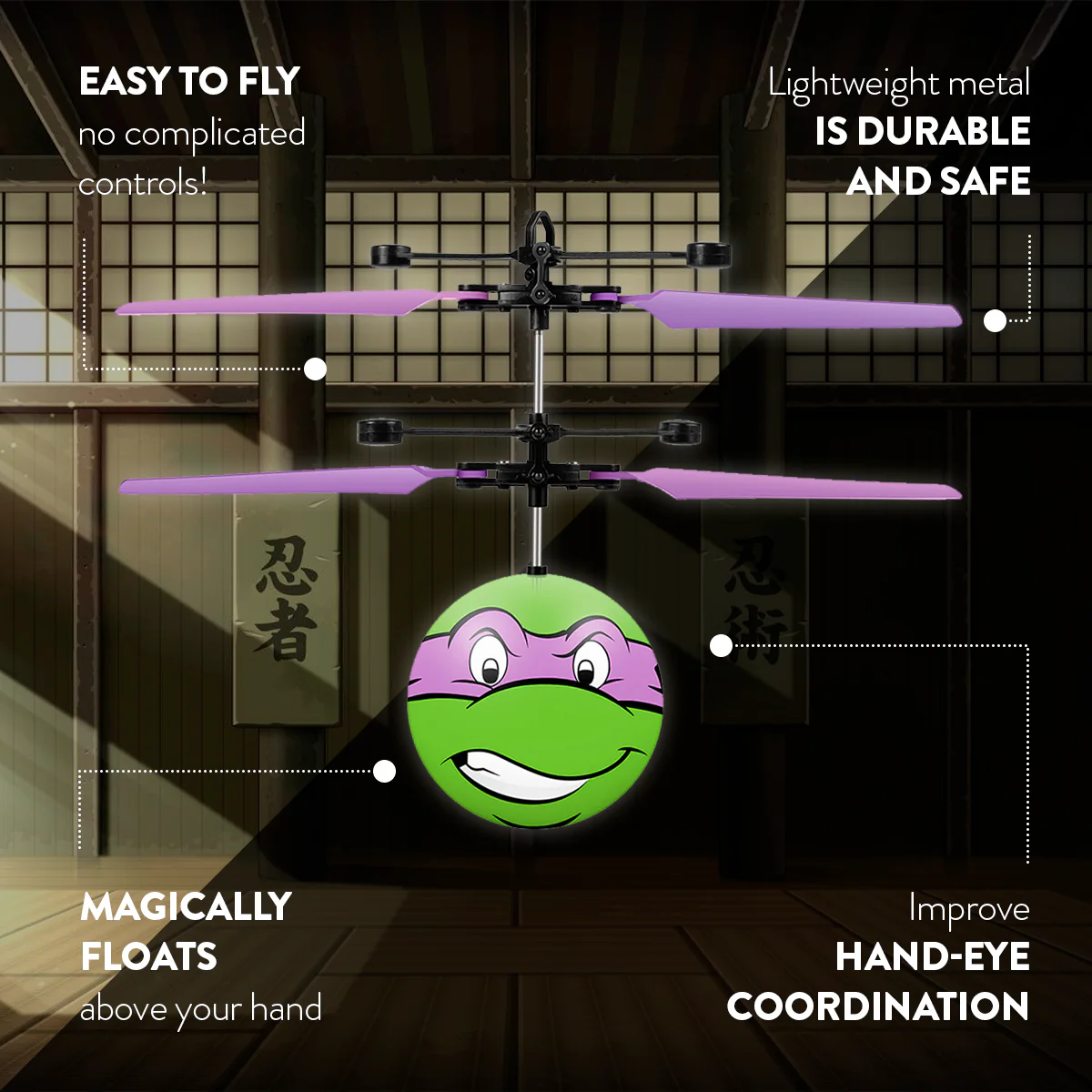 Nickelodeon TMNT Donatello IR UFO Ball Helicopter - Image 5