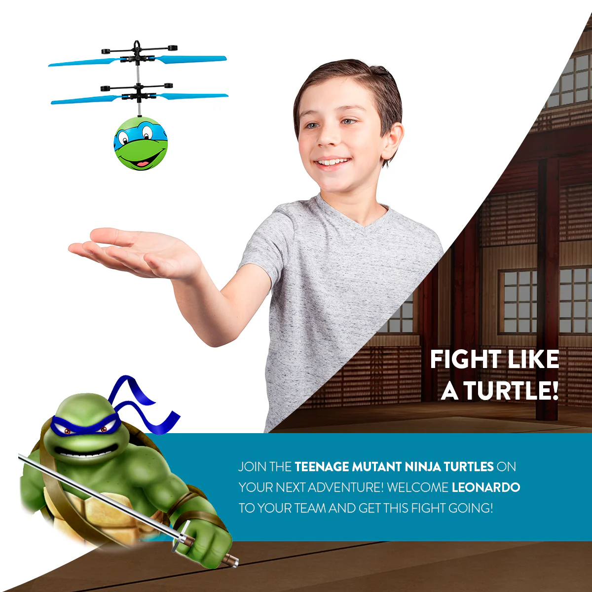 Nickelodeon TMNT Leonardo IR UFO Ball Helicopter - Image 3