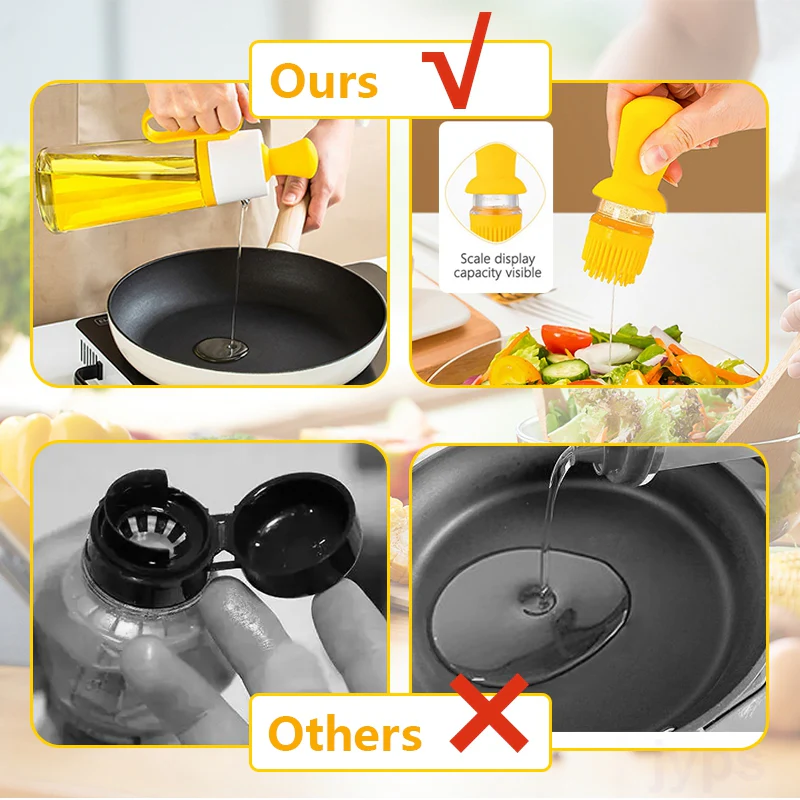 Oil Dispenser Bottle with Silicone Brush - Image 9