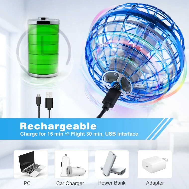 Orbit Sphere Flying LED Hover Ball – Hand-Controlled Orb Drone with 360° Spin - Image 4