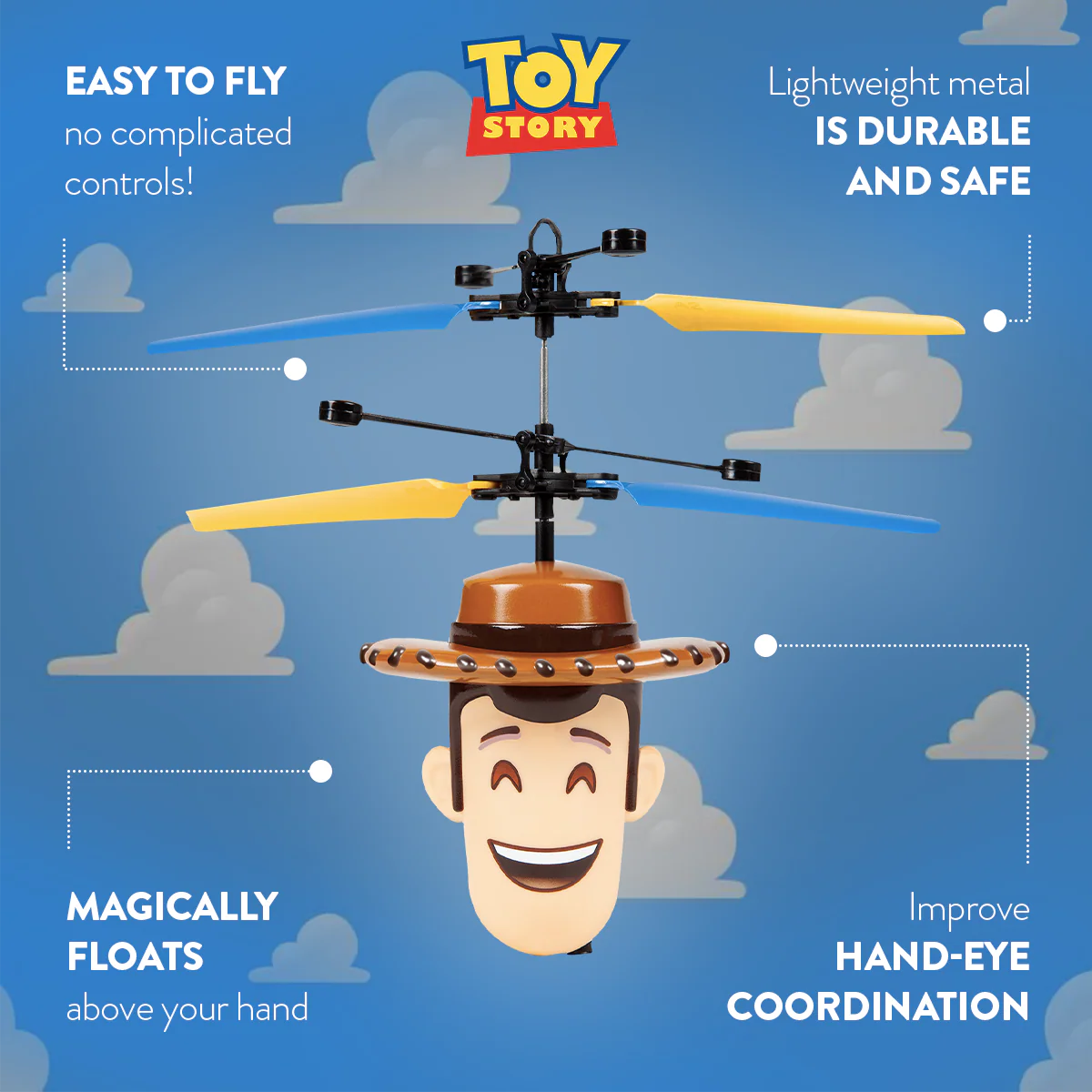 Pixar Toy Story Emoji Woody IR UFO Ball Helicopter - Image 2