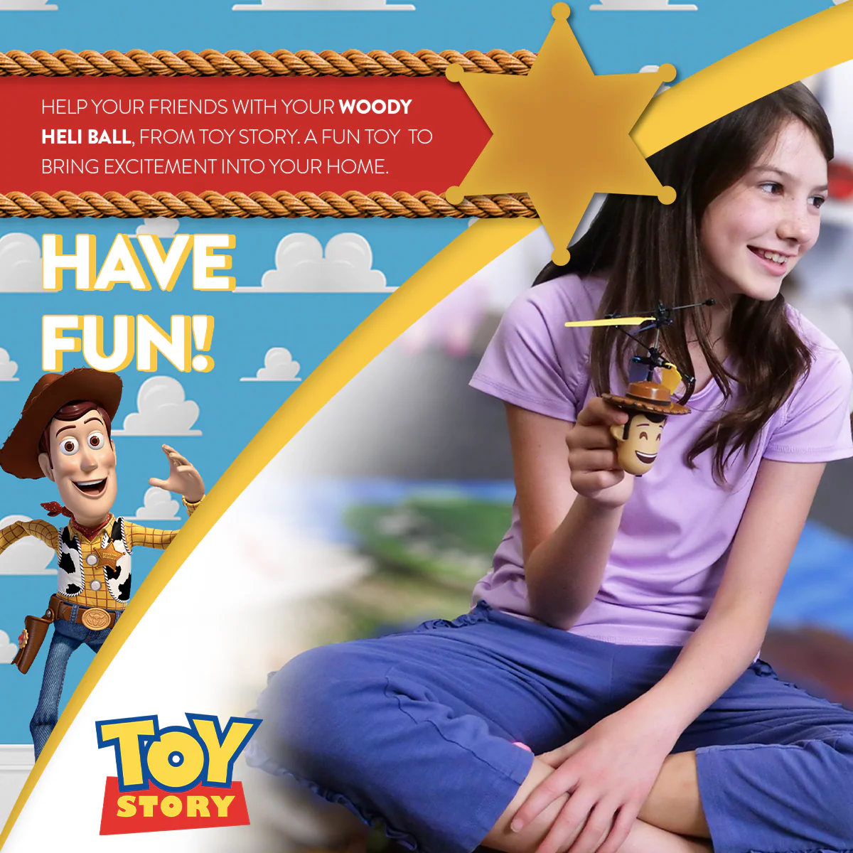 Pixar Toy Story Emoji Woody IR UFO Ball Helicopter - Image 5