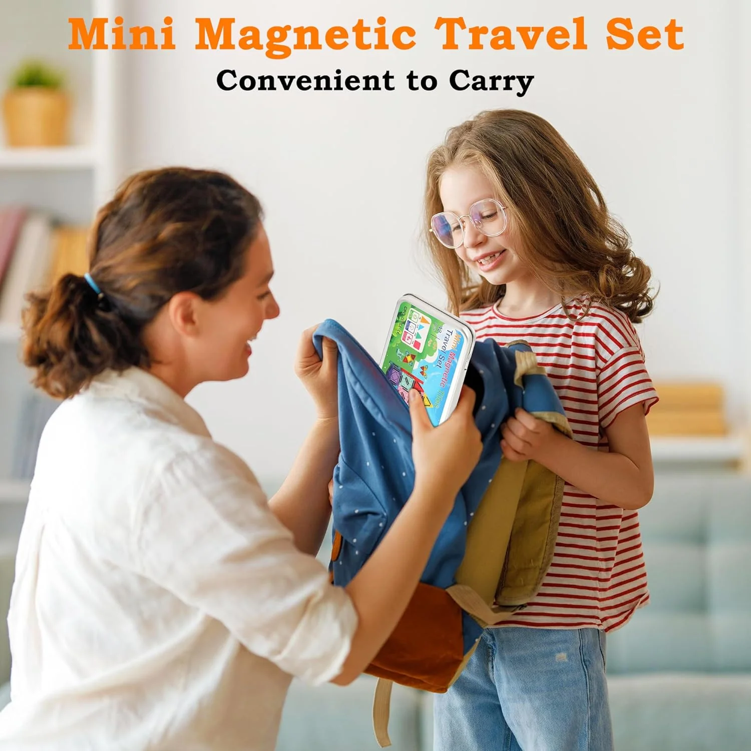 Portable 42-Piece Travel Magnetic Tiles Building Set - Image 5