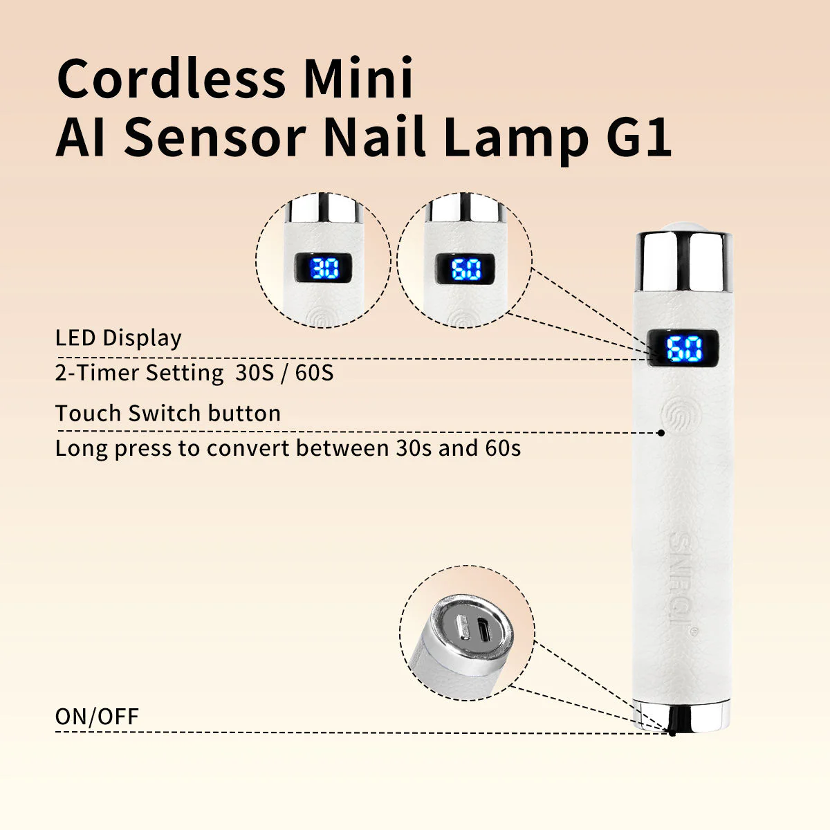 Portable AI Sensor UV/LED Nail Lamp – 10-Second Rapid Curing, Wireless Gel Polish Dryer - Image 3