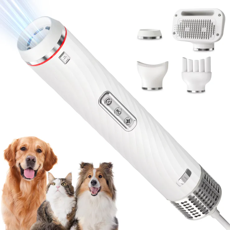 Portable Pet Hair Dryer – 3-Temperature Adjustable Grooming Blower with Rotatable Head & 4 Nozzles - Image 8