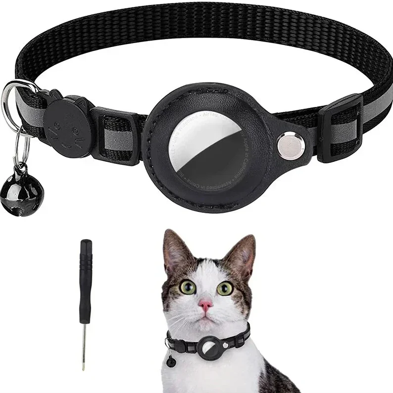 Reflective GPS Tracking Cat Collar – Adjustable Anti-Lost Collar with Bell & GPS Tracker Holder - Image 11