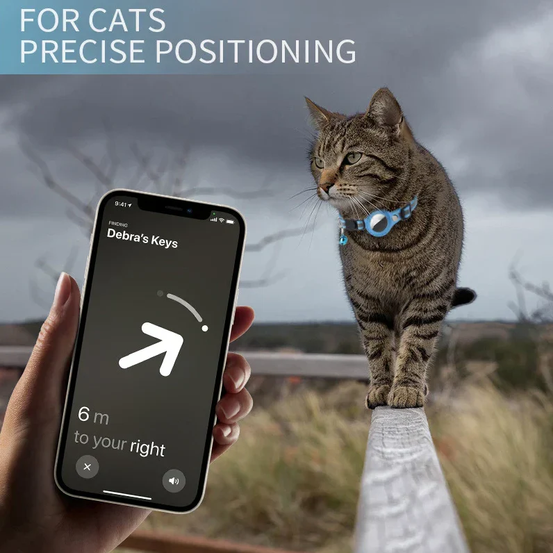Reflective GPS Tracking Cat Collar – Adjustable Anti-Lost Collar with Bell & GPS Tracker Holder - Image 2
