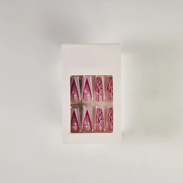 Reusable Press-On Nails – High-Gloss Acrylic Nail Set with Adhesive Tabs - Image 6