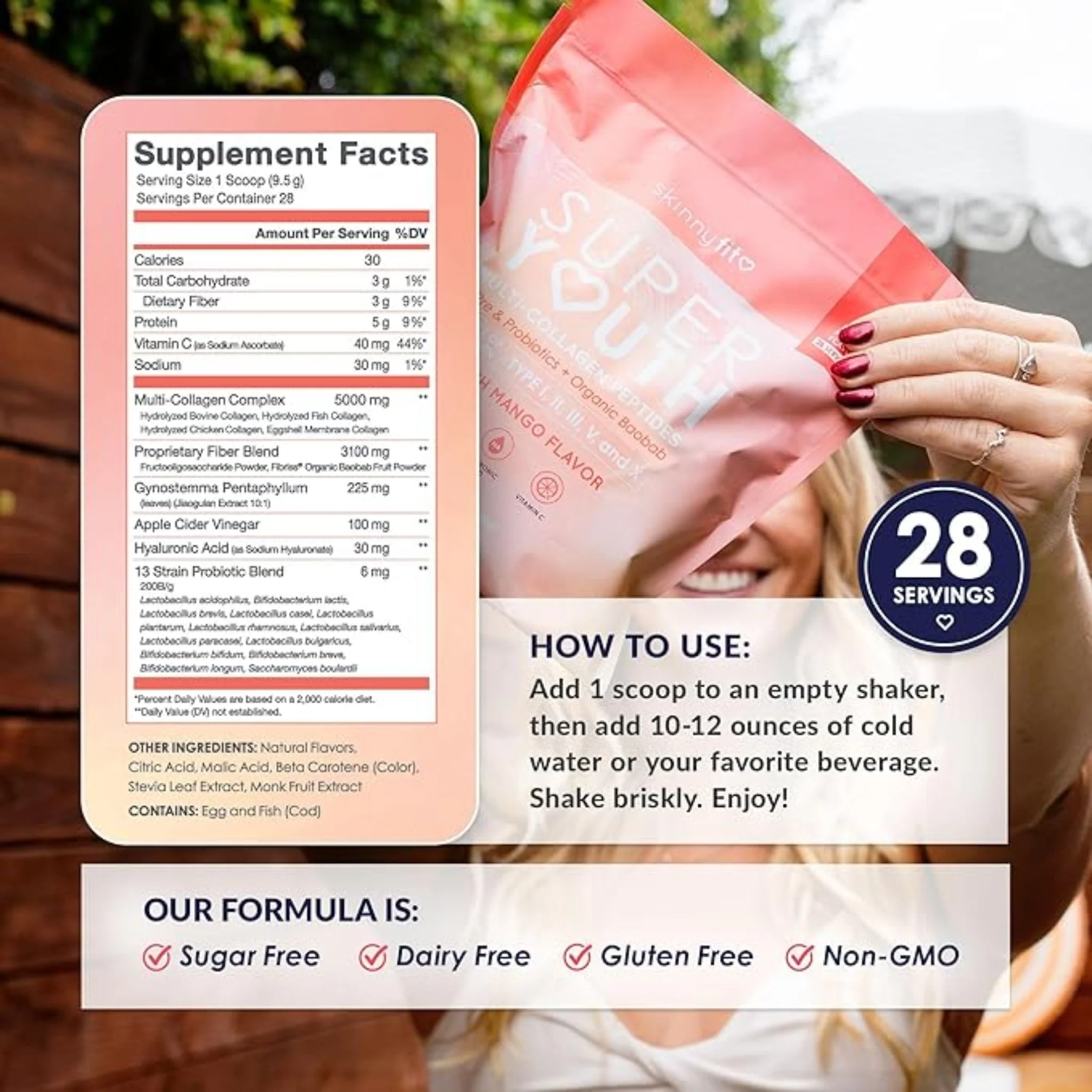 SkinnyFit Super Youth – Peach Mango Multi‑Collagen Powder - Image 3