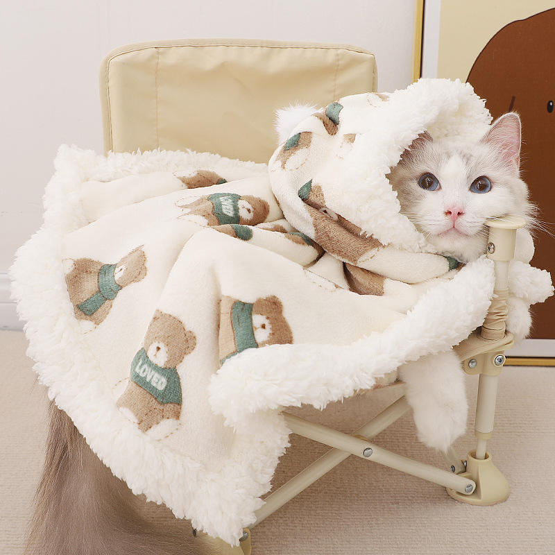 Soft Fleece Cat Cape with Hat – Cozy Convertible Cloak and Pajama Outfit for Cats - Image 2