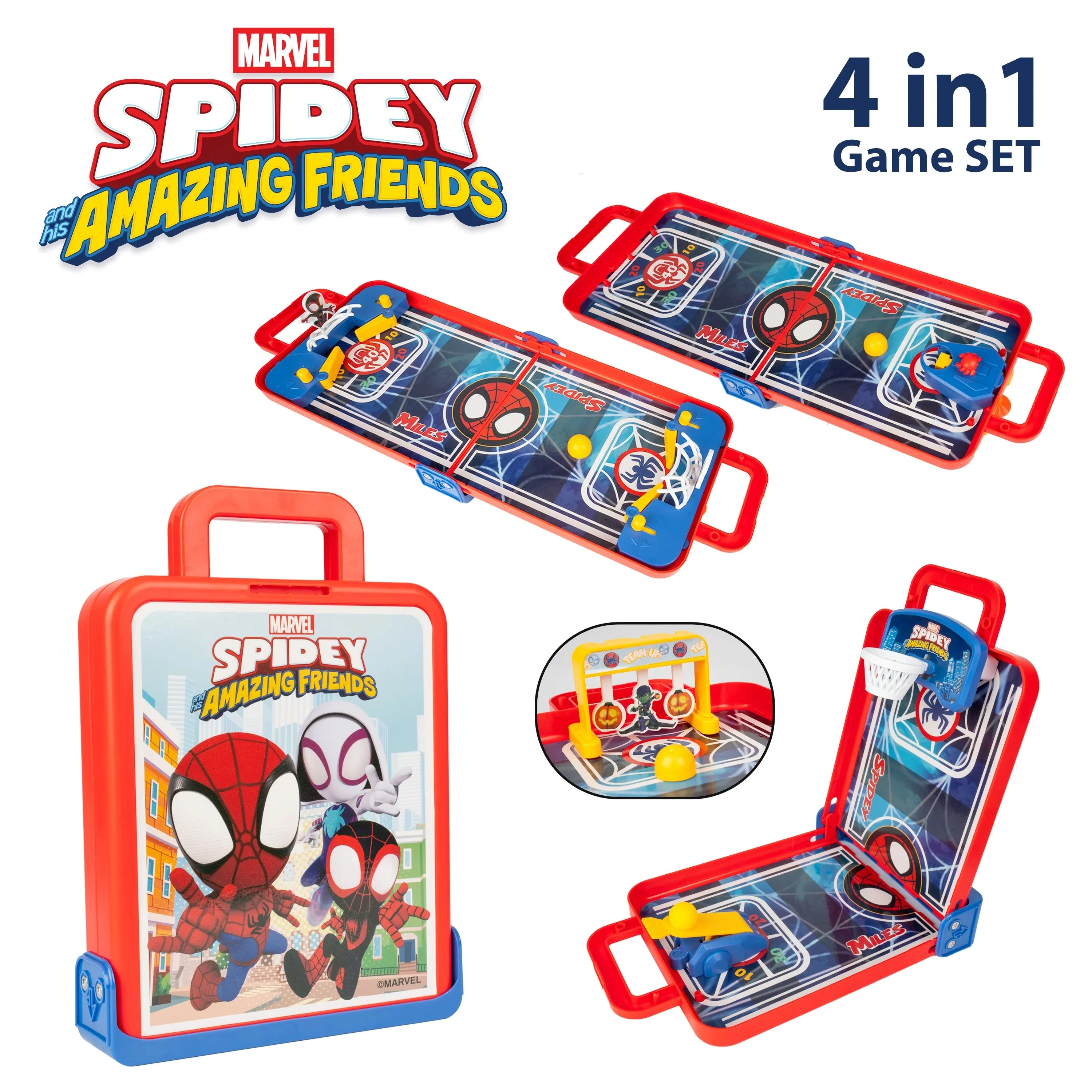 Spidey and His Amazing Friends 4-in-1 Tabletop Game Suitcase Playset - Image 3
