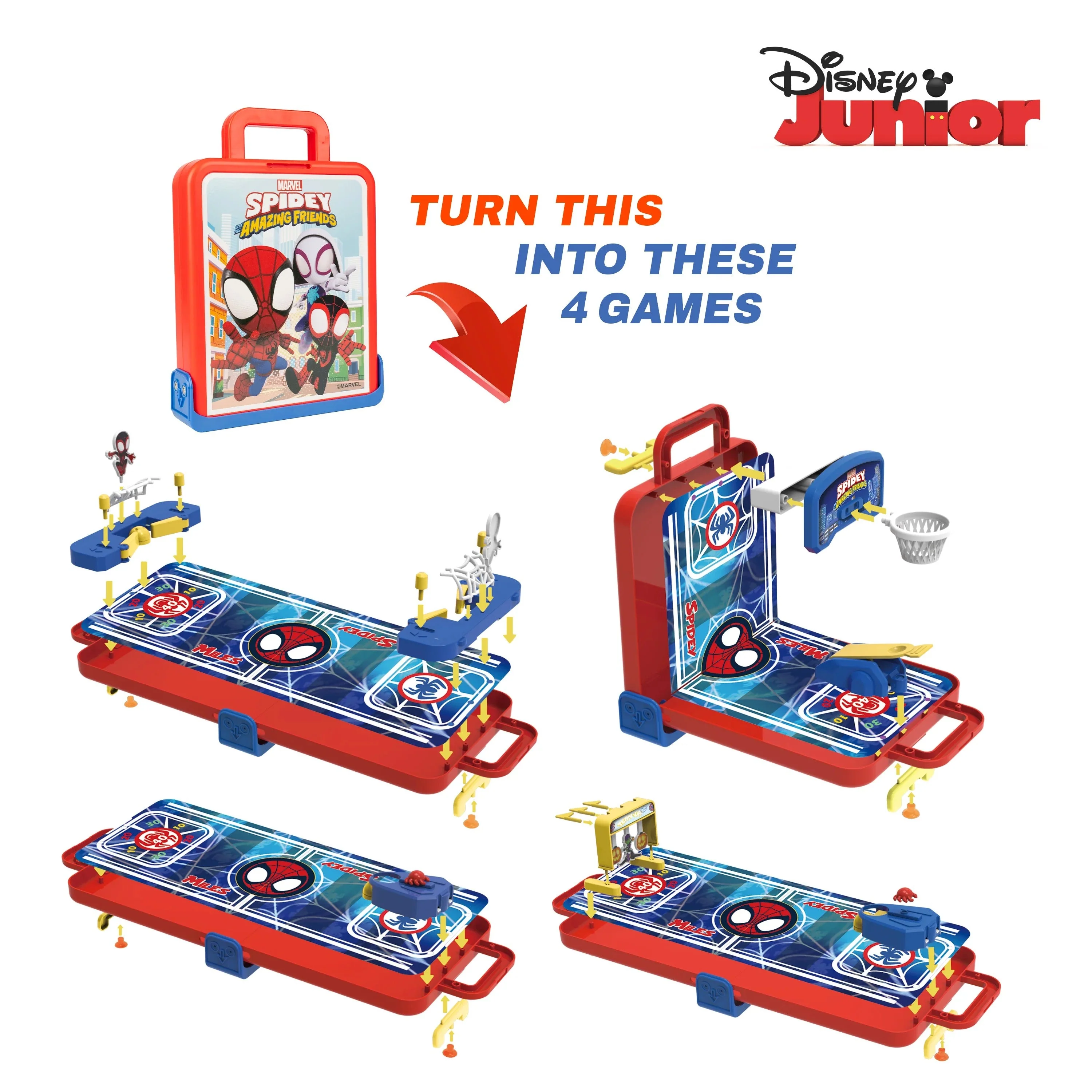 Spidey and His Amazing Friends 4-in-1 Tabletop Game Suitcase Playset - Image 5