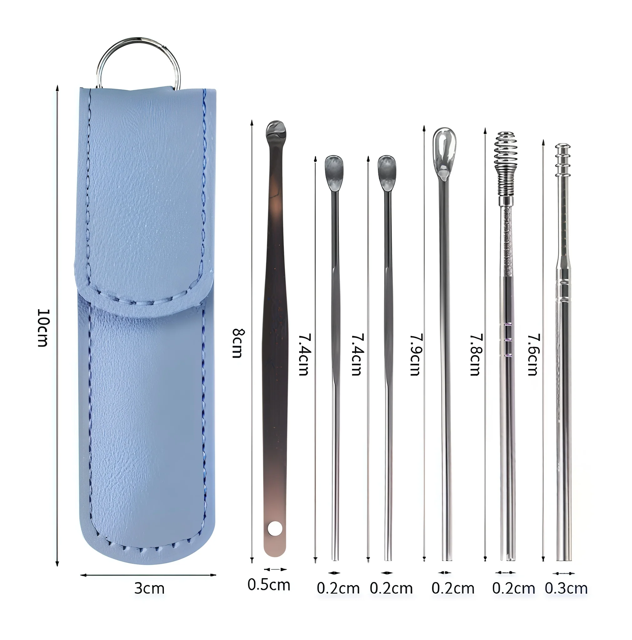 Stainless Steel Earwax Removal Tool Set – 6-Piece Cleaning Kit with Case - Image 5