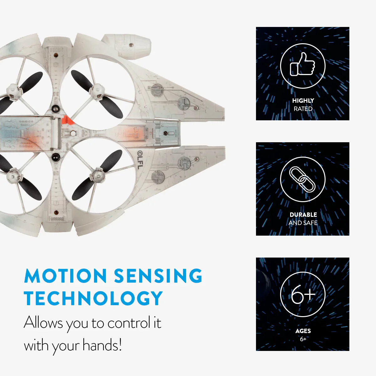 Star Wars Millennium Falcon Motion-Sensing Quadcopter - Image 3