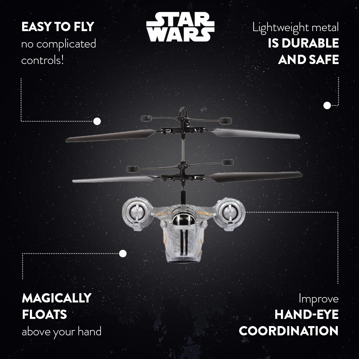 Star Wars Sculpted UFO Helicopter Series - The Mandalorian Flying Figures - Image 8