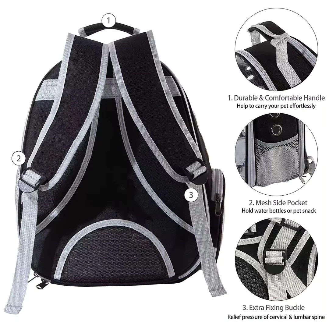 Transparent Capsule Pet Carrier Backpack – Foldable Travel Design - Image 4