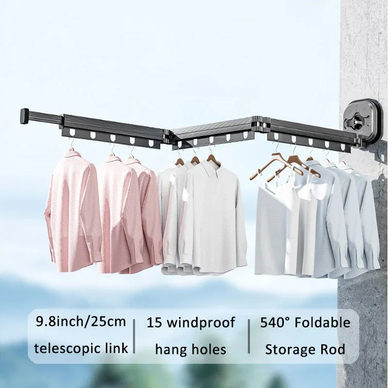 Wall Mount Folding Clothes Drying Rack - Image 2