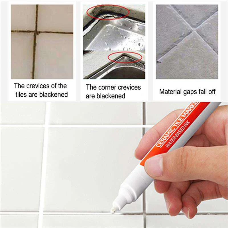 Waterproof Tile Grout Repair Pen – White Seam Restorer for Cleaning, Whitening, and Refreshing Bathroom and Kitchen Tiles - Image 5