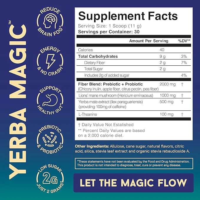 Yerba Magic Yerba Mate 3-in-1 Instant Tea Powder | Peach Mango | Probiotics & Energy Boost - Image 3